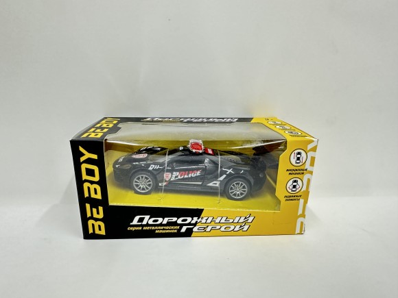 Машинка инерционная (металл.) "BeBoy", резиновые покрышки, двери открываются, машинка: 12.5*5.2*3.5 